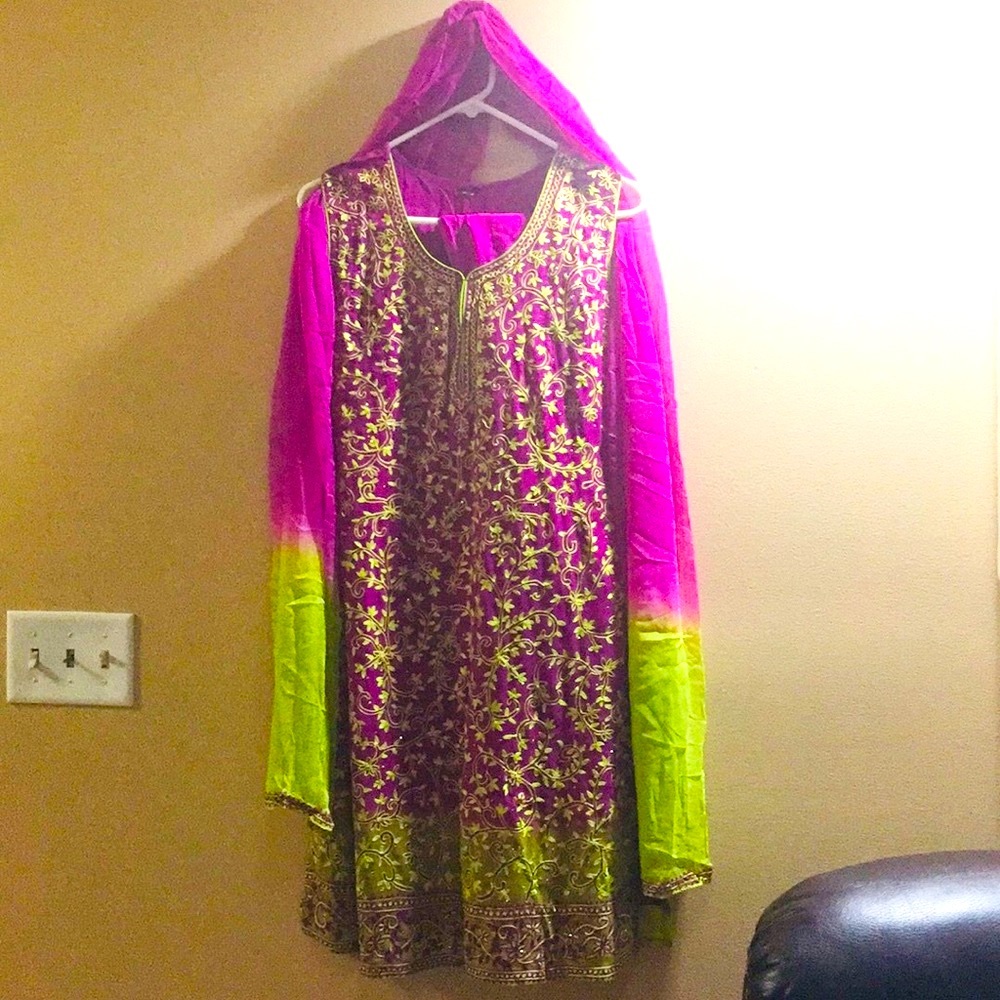 Absolutely Beautiful Double Colored Embroidered I… - image 1